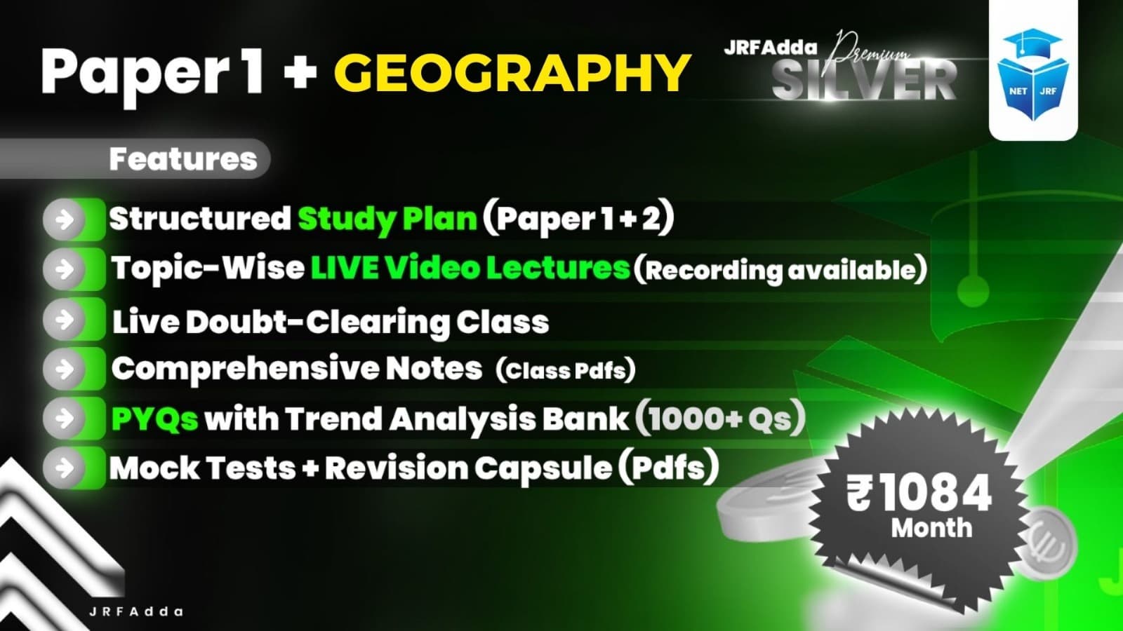 JRFAdda Silver June 2026 Geography Batch (Paper1+Paper2)