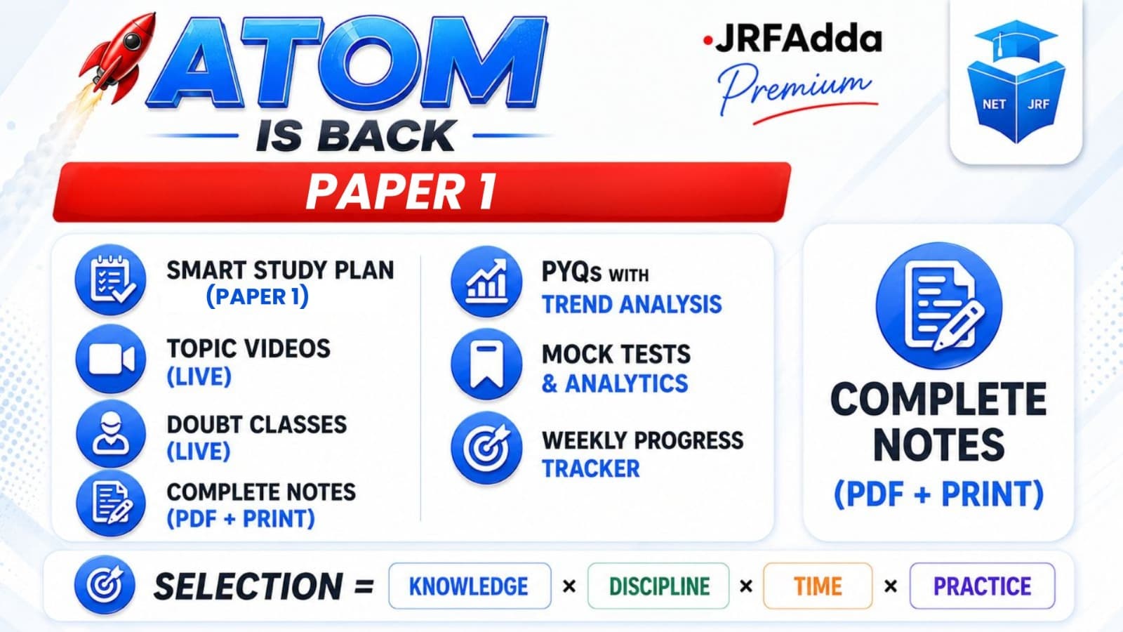 ATOM 2026 Batch UGC NET Paper-1  Dec 2026