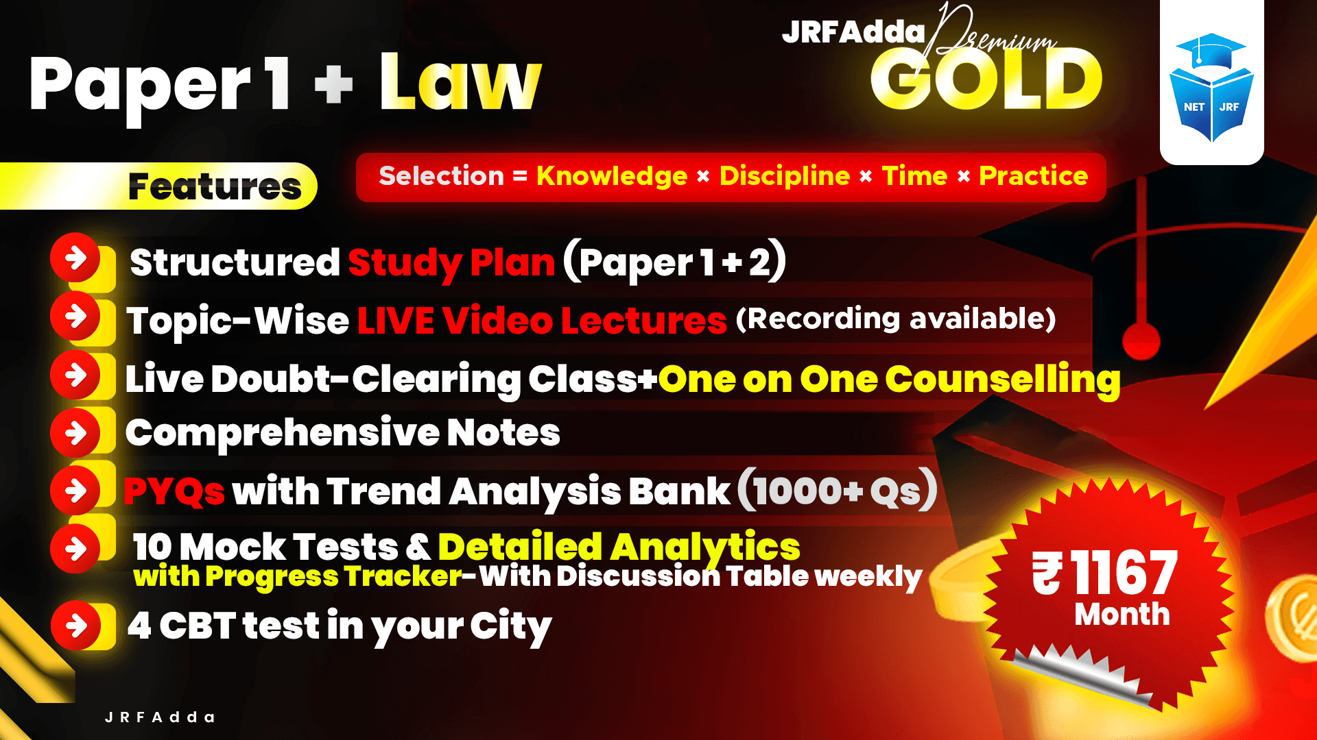 JRFAdda Gold June 2026 Law Batch (Paper1+Paper2)