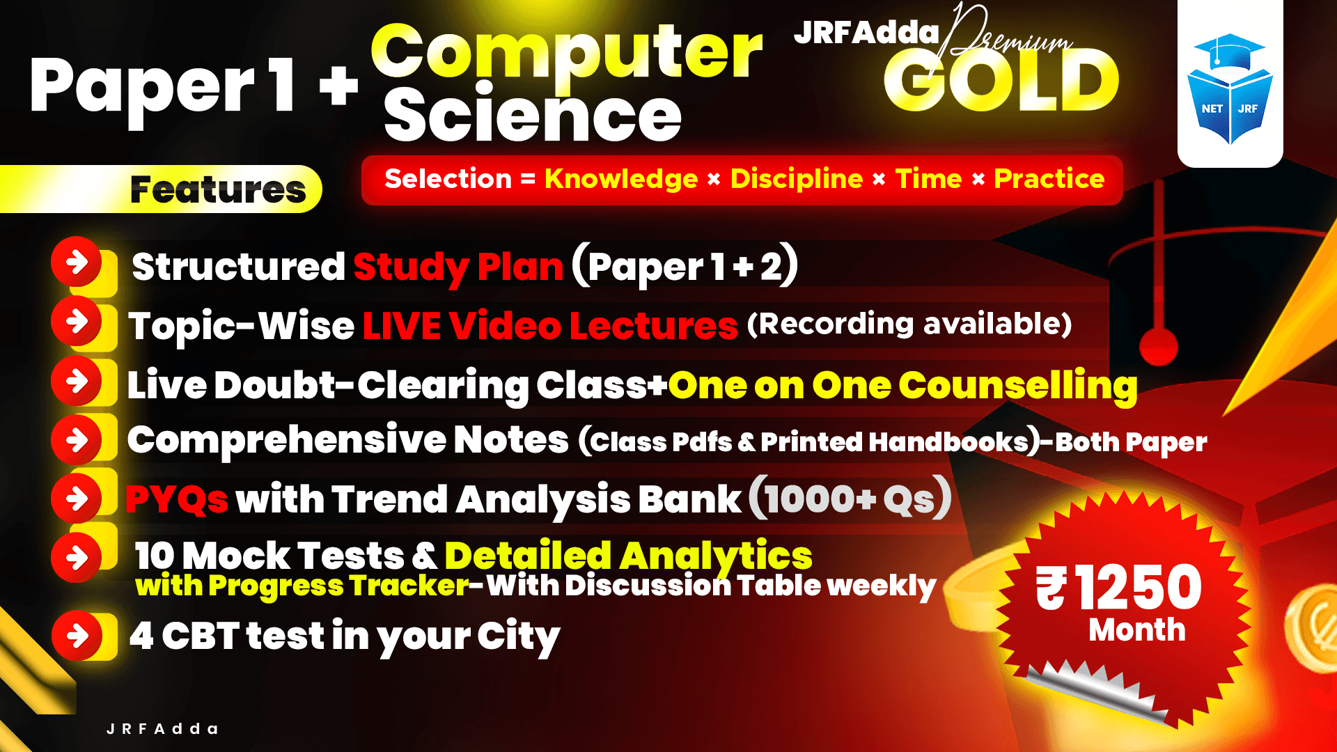 JRFAdda Gold June 2026 CS Batch (Paper1+Paper2)