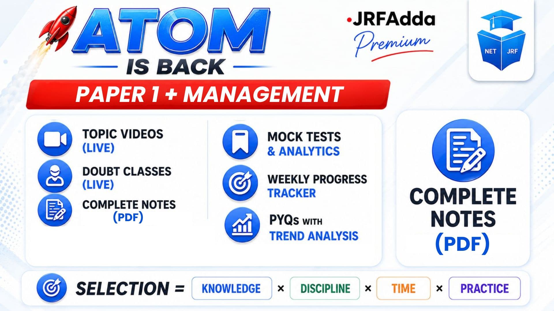 ATOM 2026 Batch Management Batch (Paper1+Paper2) - Dec 2026