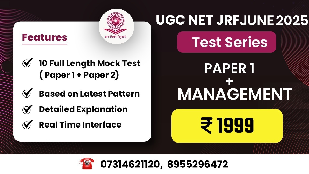 Management(Paper 1 + Paper 2) Test Series for June 2025