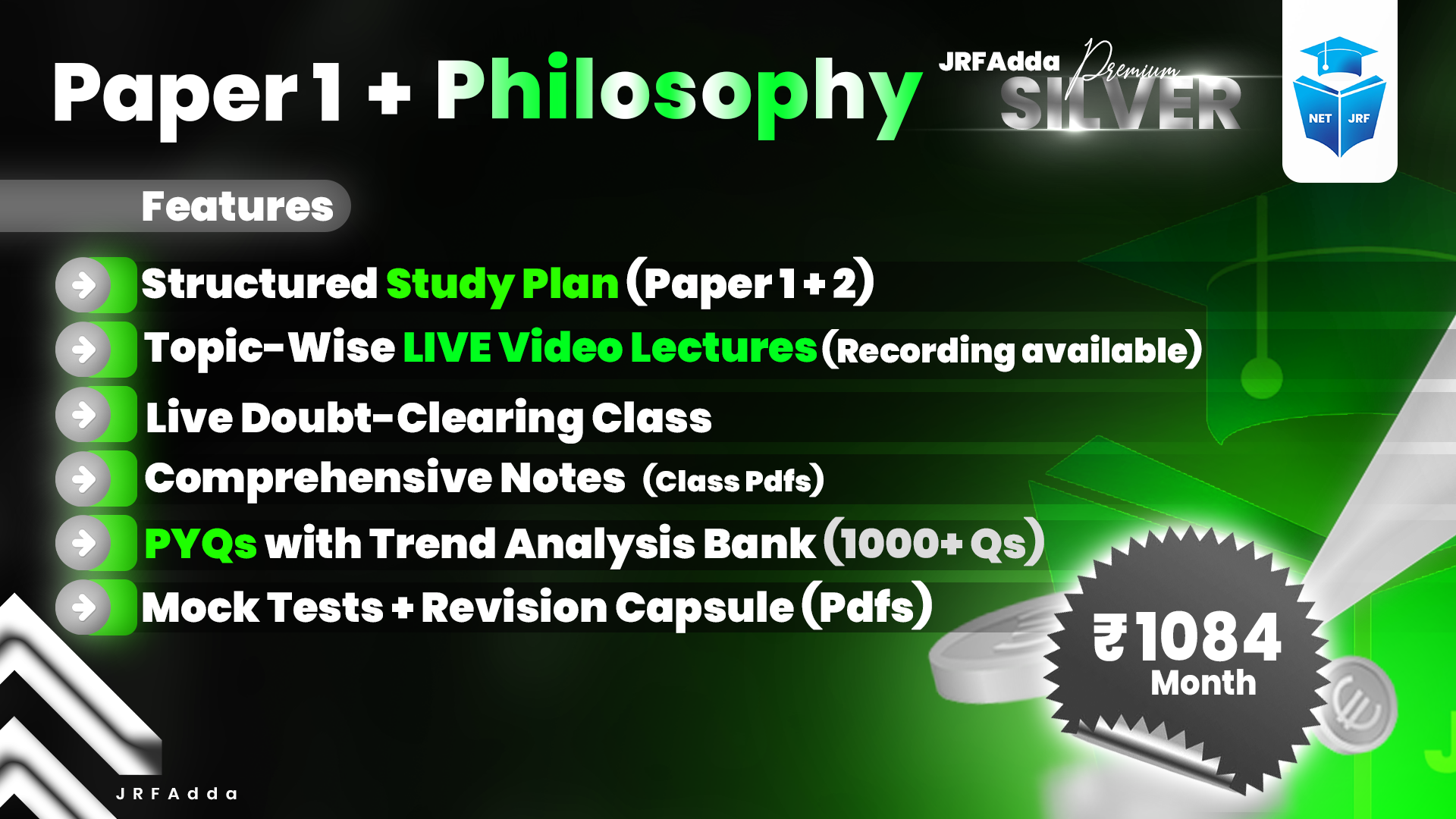 JRFAdda Silver June 2026 Philosophy Batch (Paper1+Paper2)