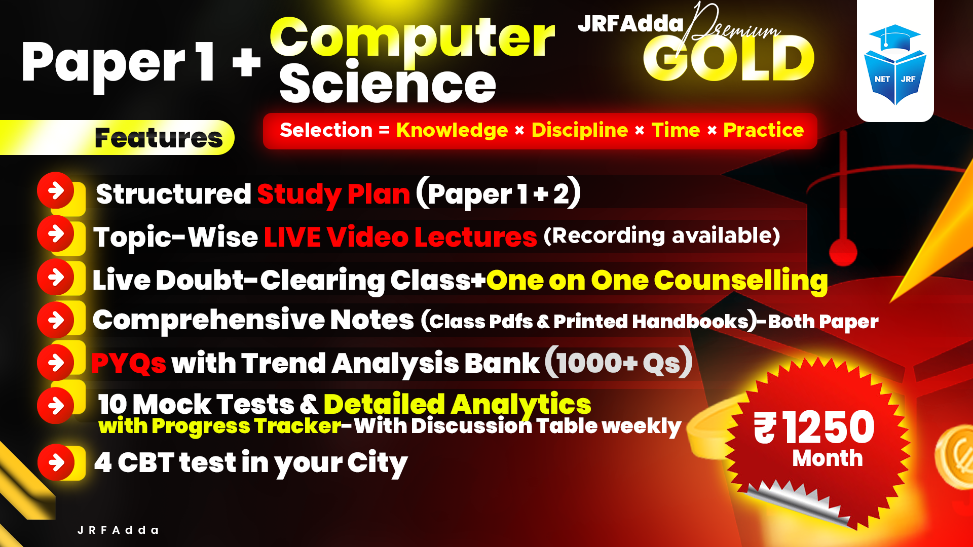 JRFAdda Gold June 2026 CS Batch (Paper1+Paper2)