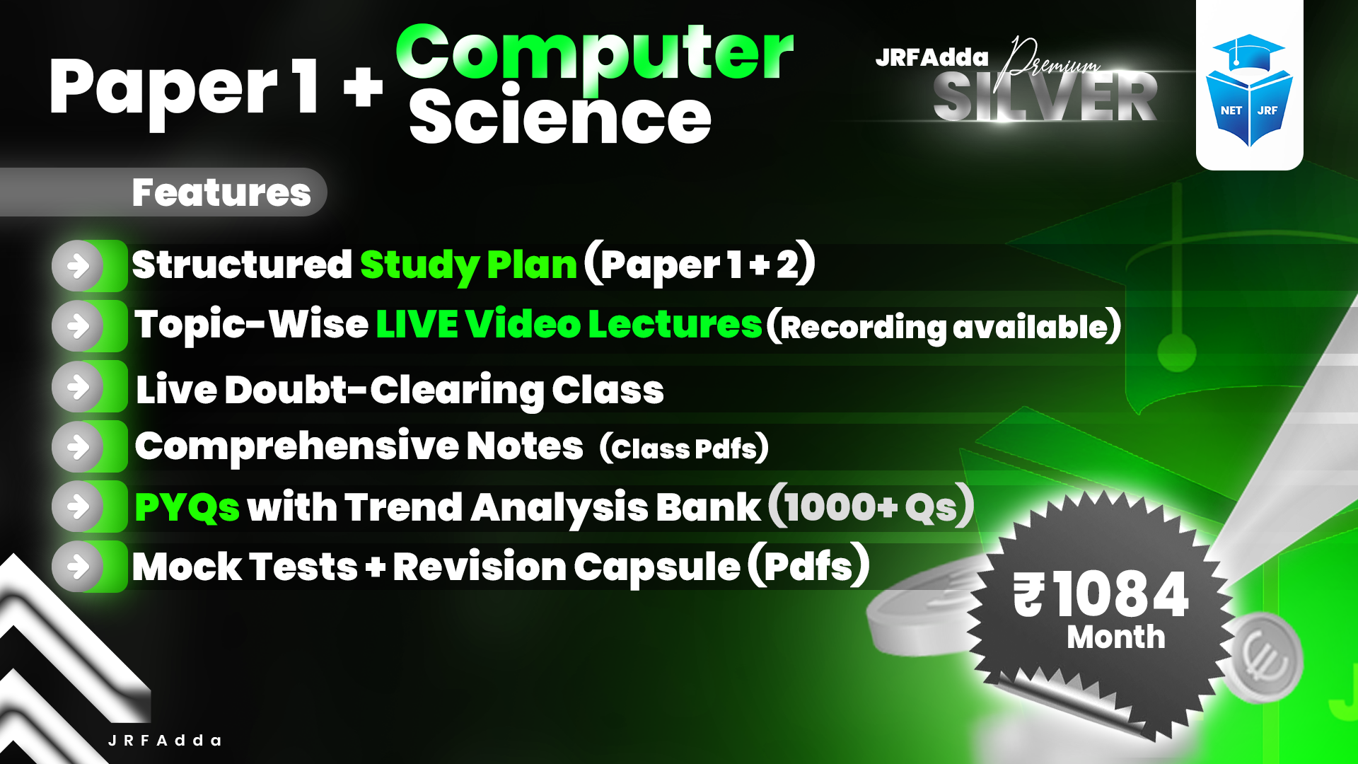 JRFAdda Silver June 2026 CS Batch (Paper1+Paper2)