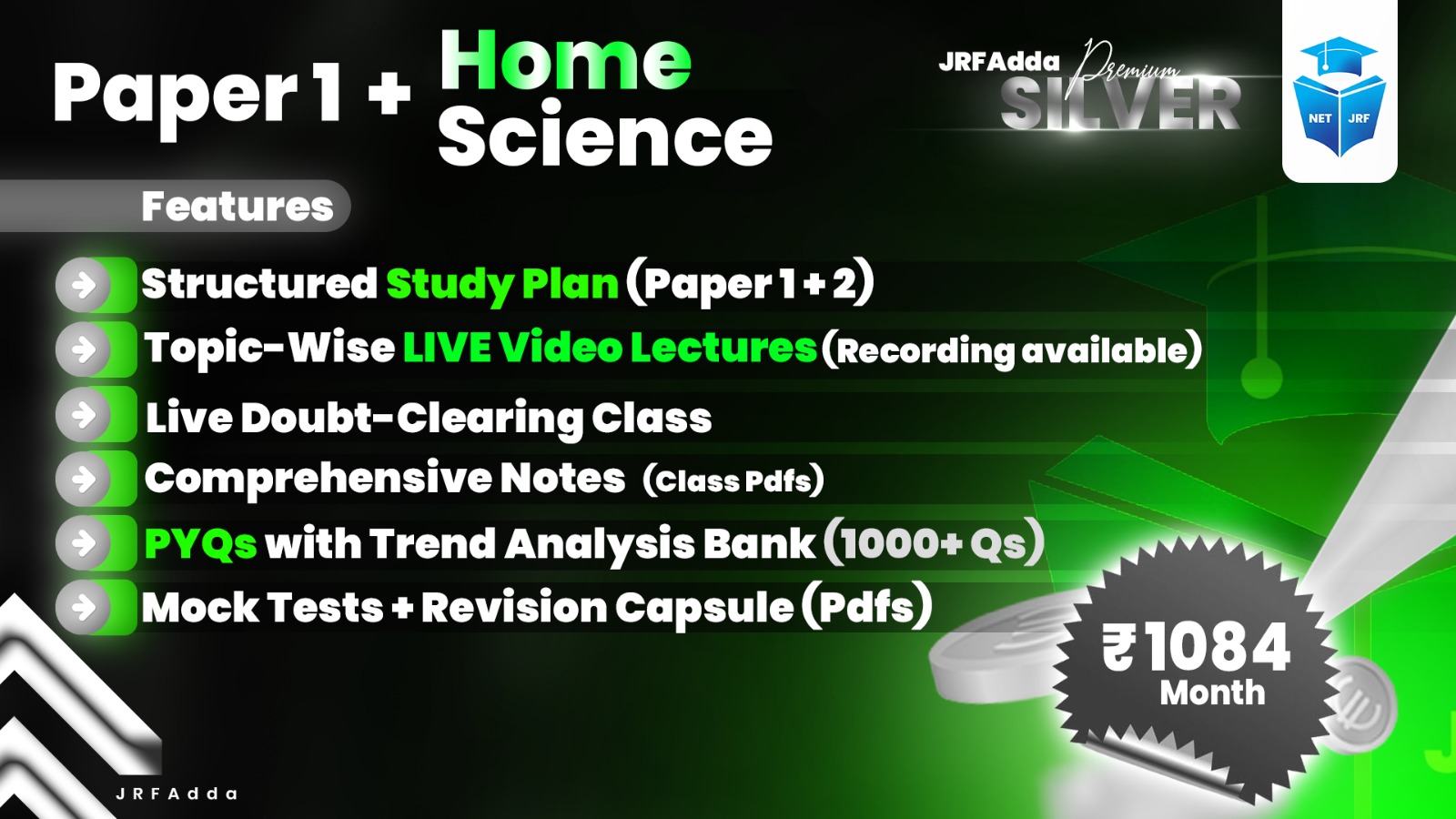 JRFAdda Silver June 2026 Home Science Batch (Paper1+Paper2)