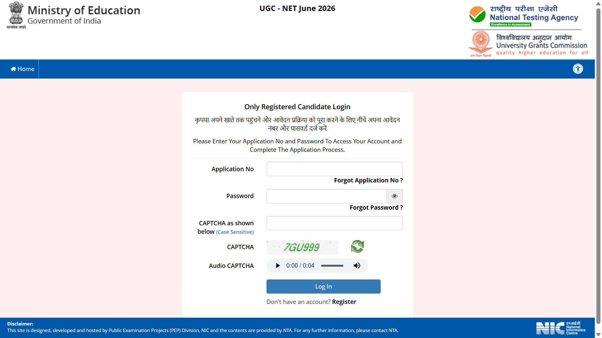 UGC NET Application Form 2026