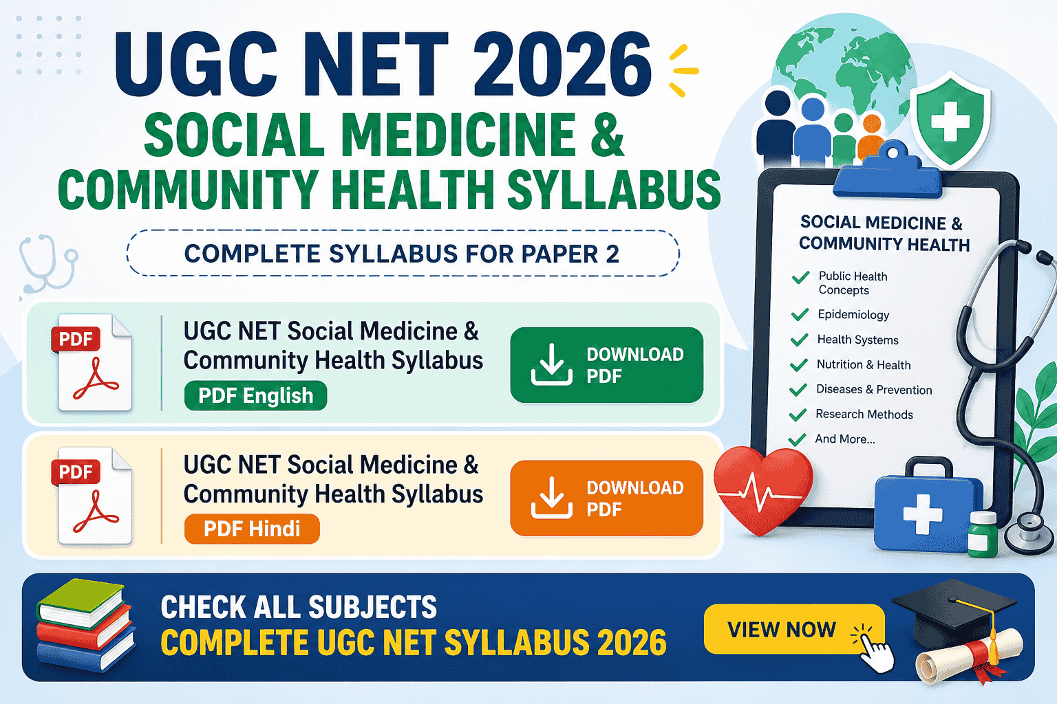 UGC NET Social Medicine & Community Health Syllabus 2026