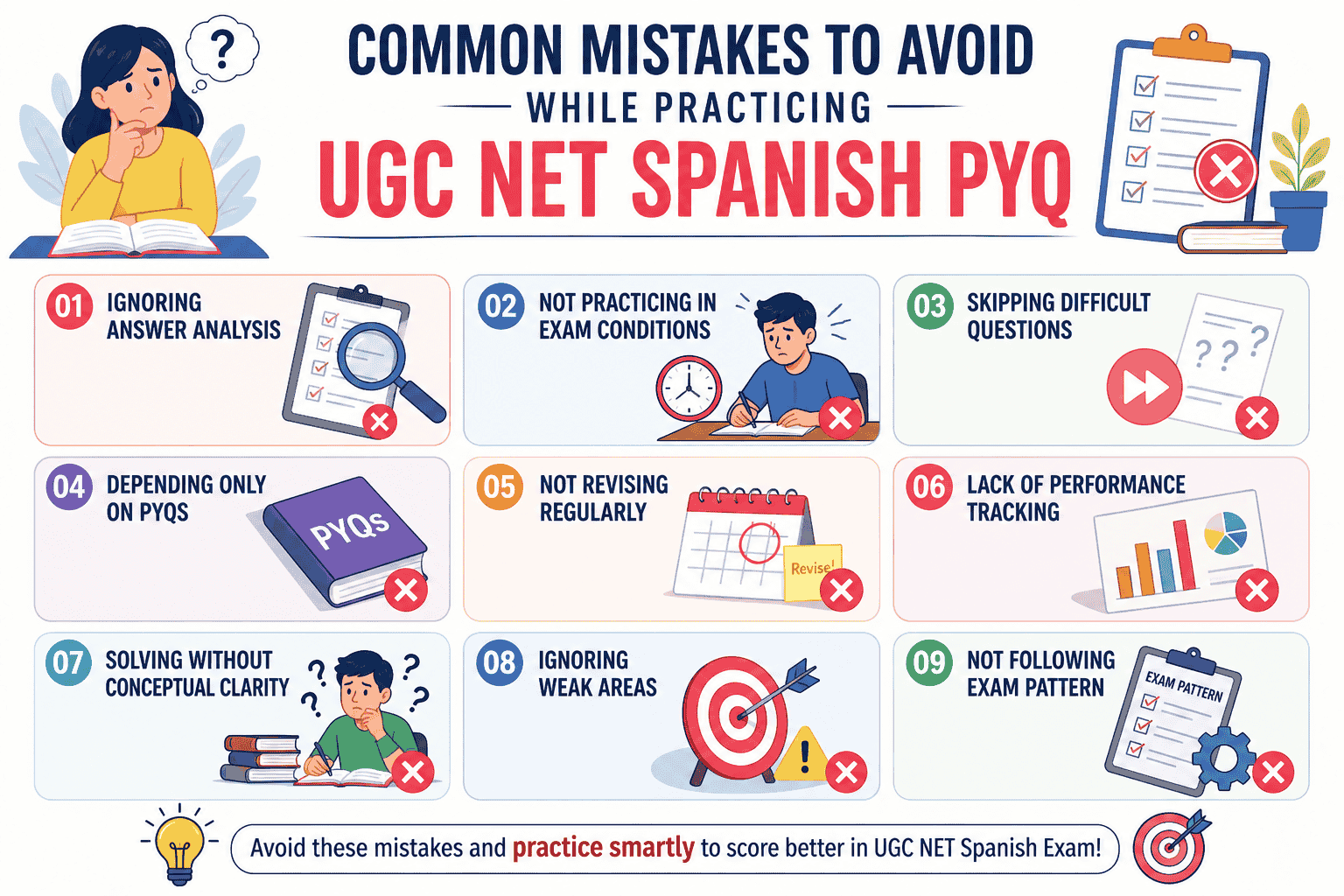 Common Mistakes to Avoid While Practicing UGC NET Spanish PYQ