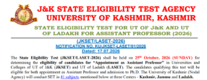 JK SET Notification 2026