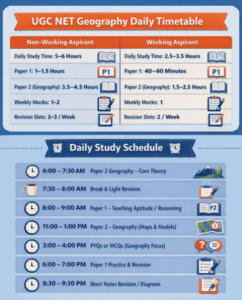 UGC NET Geography Daily Time Table