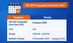 UGC NET Geography Exam Date 2025