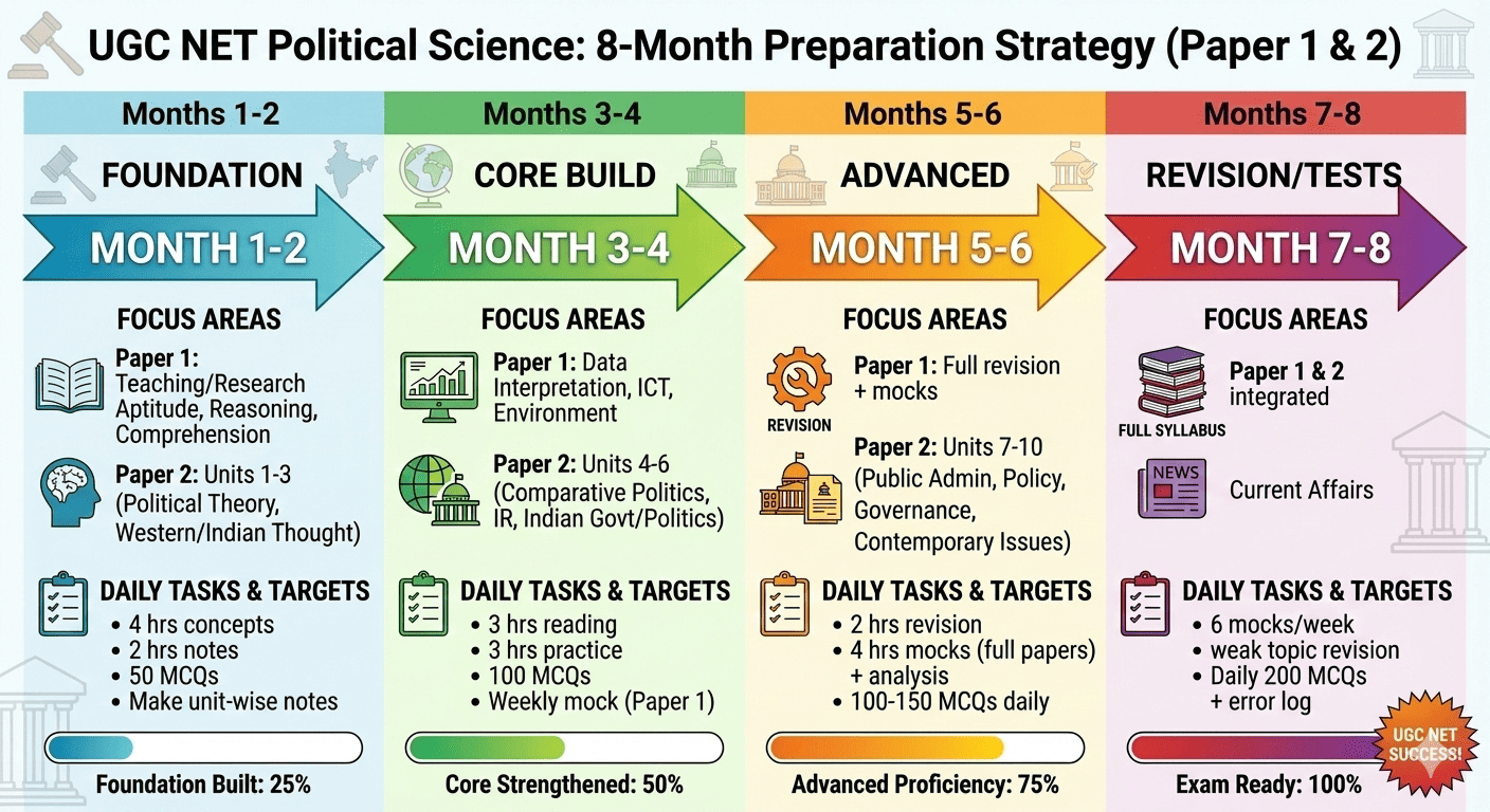UGC NET Political Science 8 Months Preparation Plan