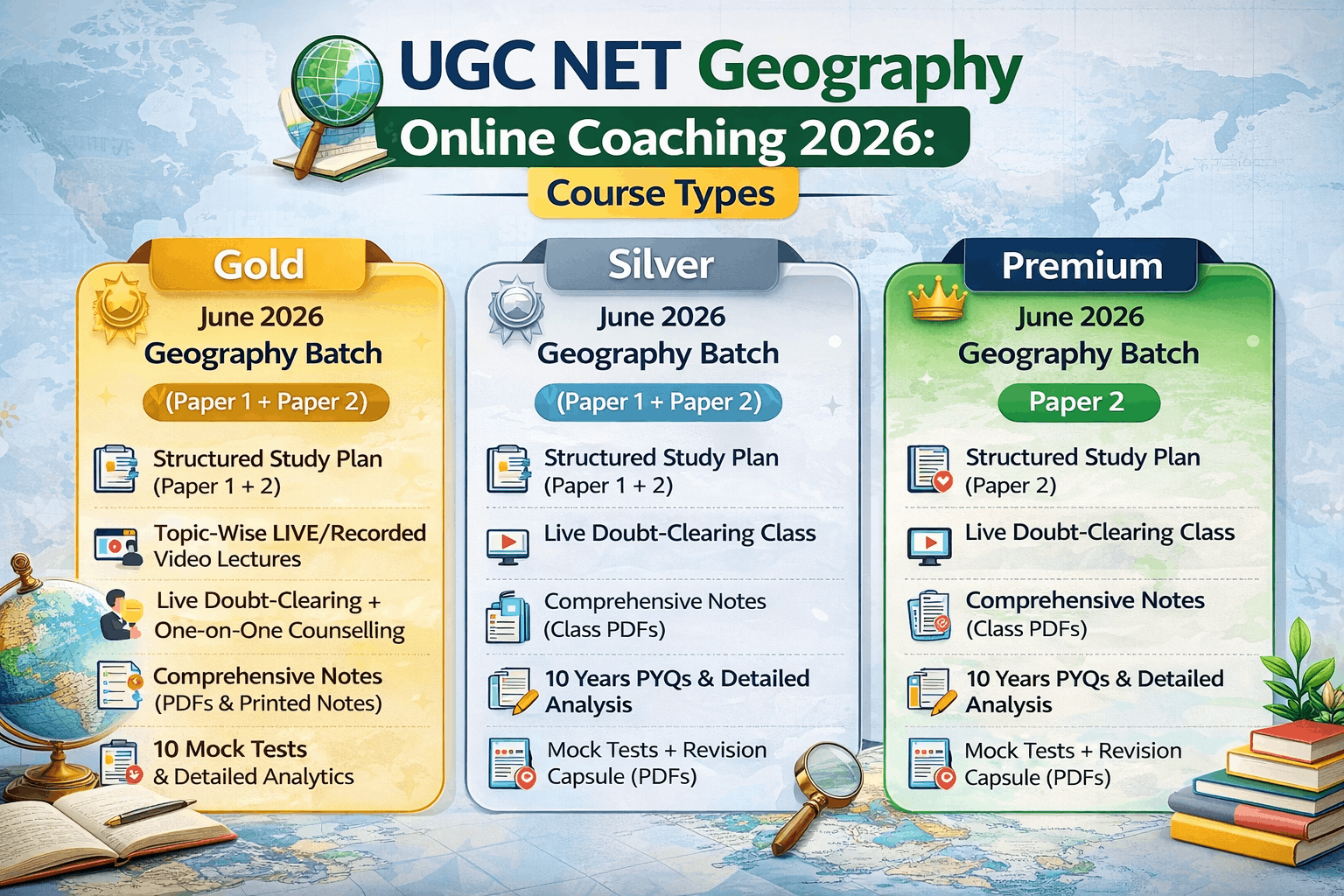 UGC NET Geography Online Coaching Course Types