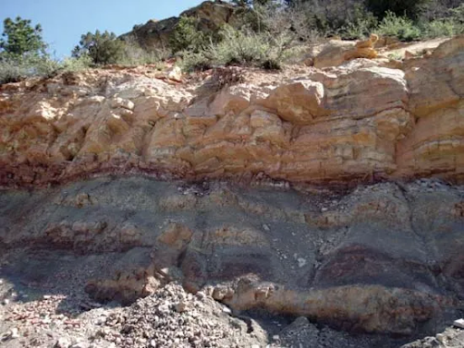 Layered rock formations