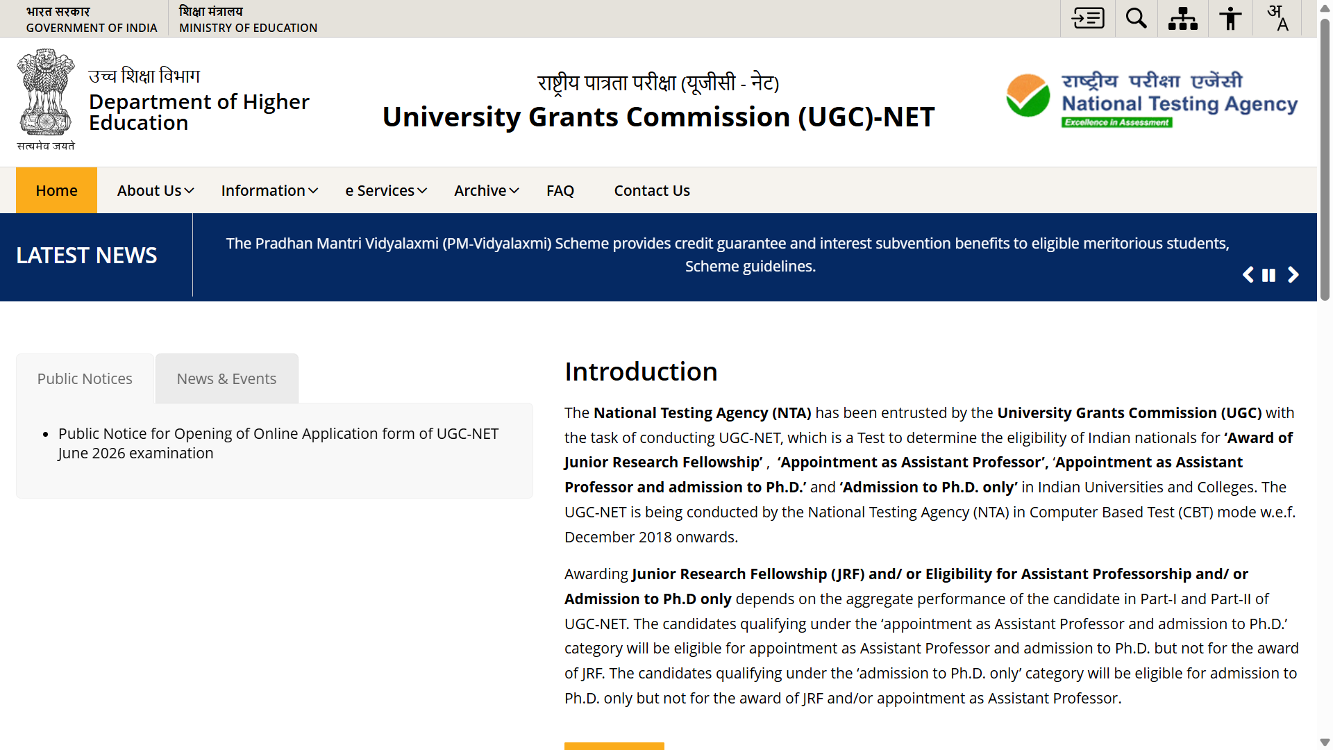 UGC NET Notification 2026