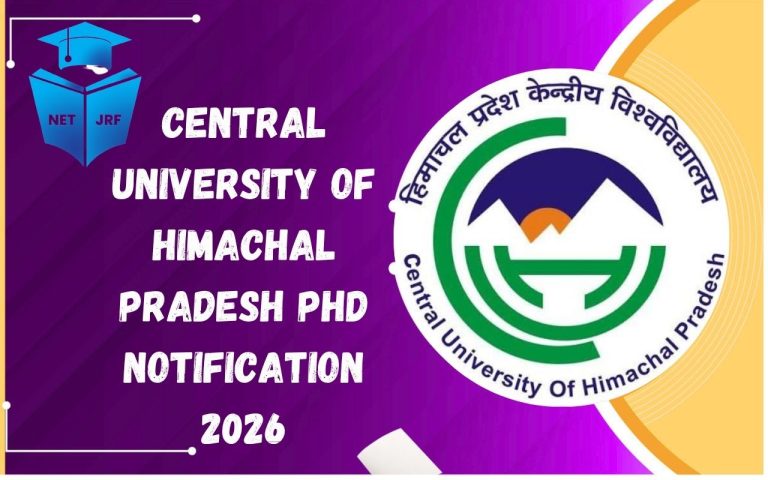 Central University of Himachal Pradesh PhD Notification 2026