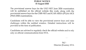 UGC NET Answer key update 2026