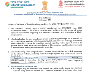 Challenge of Provisional Answer Keys for UGC-NET June 2026