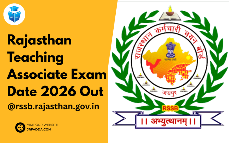 Rajasthan Teaching Associate Exam Date 2026 Out