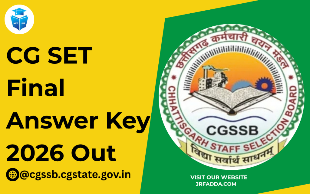 CG SET Final Answer Key 2026