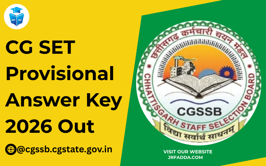 CG SET Provisional Answer Key 2026 Out